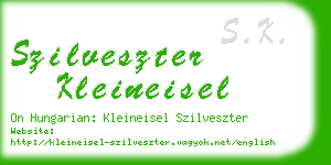 szilveszter kleineisel business card